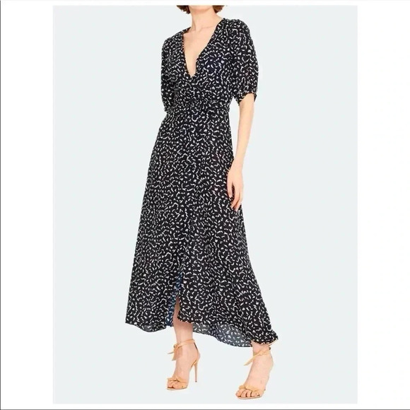 MISA Andrea Puff Sleeve Wrap Dress Size XS - Picture 4 of 10